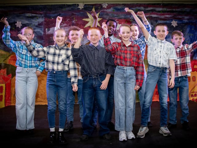 The Long Tower PS P6 pupils performing as Cowgirls and Cowboys during the show.