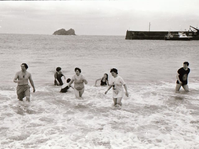 Taking a cold dip at Malin Head during Christmas Day, back in December 1994.