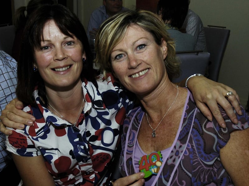 Liz pictured celebrating her birthday with her friend Ursula. : .