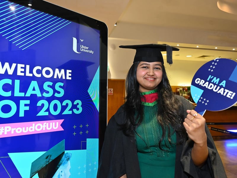 Charumathi Devarajan from India graduating in MSc international business with advanced practice. Picture By: Arthur Allison: PacemakerPress.