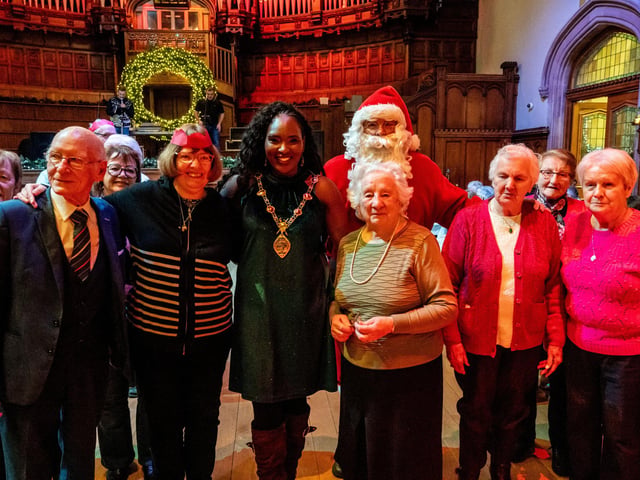 The Guildhall was the setting as the Mayor Councillor Lilian Seenoi-Barr hosted a festive tea dance. Picture Martin McKeown. 11.12.24 : .