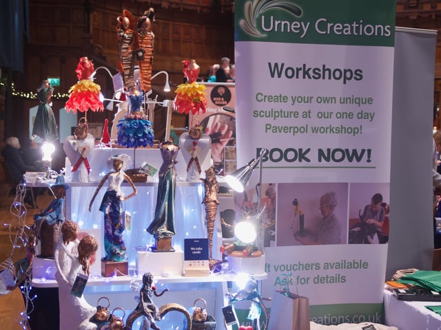 Gloria Perry's Urney Creations products on display.