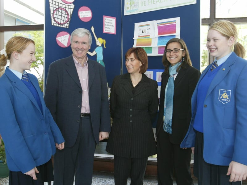 Spanish educationalists Jose Maria Ziarrusta, Nerea Begona and Leire Epalza pictured with St. Mary's College students Lynda Holloway and Sarah McDaid during their recent visit to the school.  (1605JB01)
