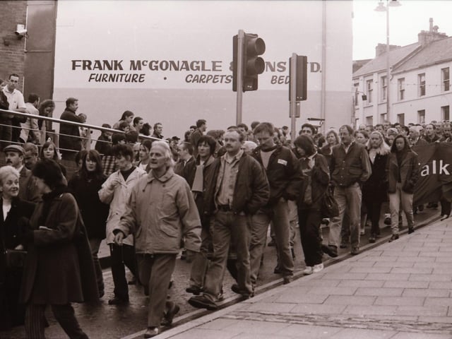 Sinn Féin march and rally demanding peace talks.
