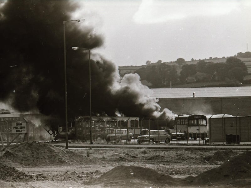 A bomb detonates at the depot.
