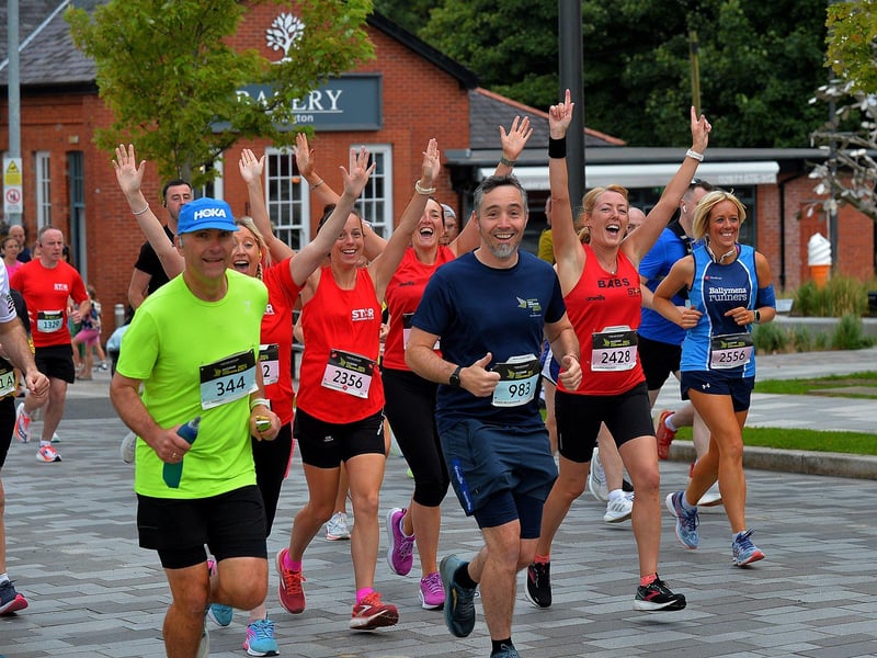 The 2024 Waterside Half Marathon competitors leave Ebrington Square. Photo: George Sweeney