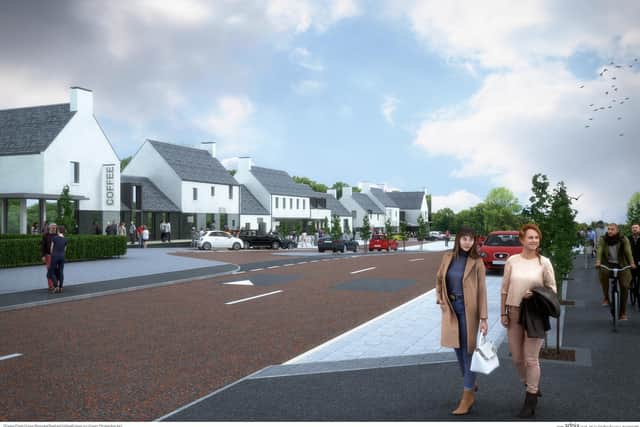 Computer generated imagery of the proposed High Street in The Cashel.