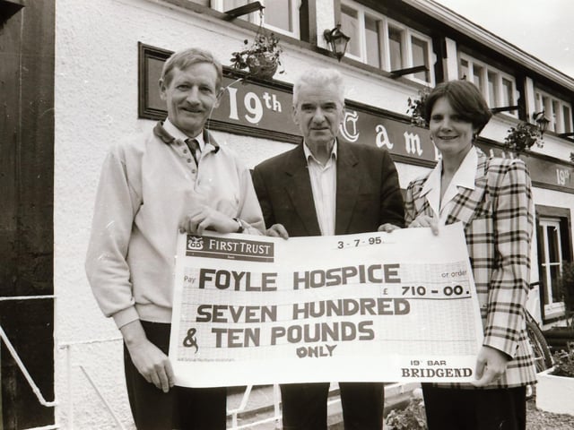19th Hole cheque presentation to the Hospice.