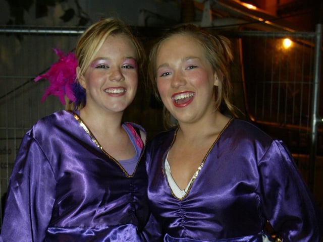 Senoritta's Elan Bradley and Eimear McGill.  (0311JB24):20 YEARS ON: Halloween celebrations in Derry in 2003