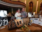 Andrena and Jonathan alongside their Carrick food and Stout Loaf stall at the Flower Moon market held at Columb’s Hall on Saturday afternoon.  Photo: George Sweeney.
