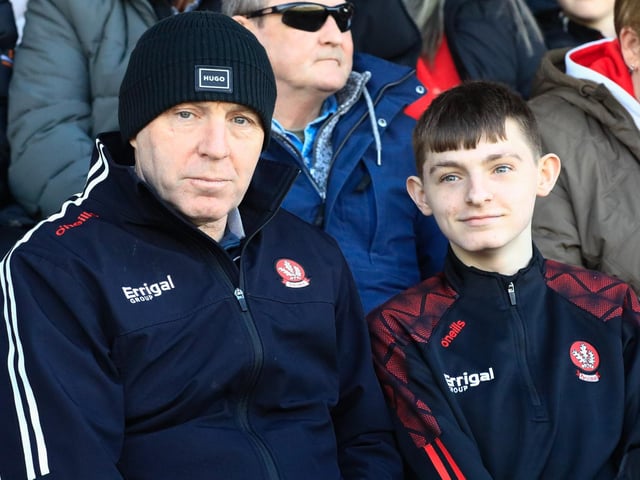 Oak Leaf legend Henry Downey at Saturday's Ulster GAA Football Championship quarter-final between Derry and Antrim in Celtic Park. (Photo - Tom Heaney, nwpresspics)