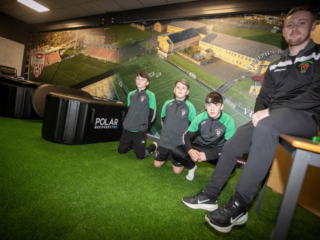 Students pictured at the new Recovery Suite at St. Joseph's during Open Night.