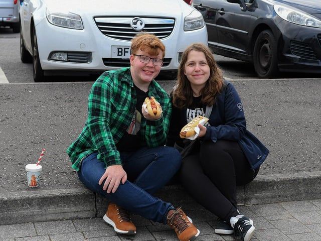 People enjoy street food at the Foyle Maritime Festival. .  Photo: George Sweeney