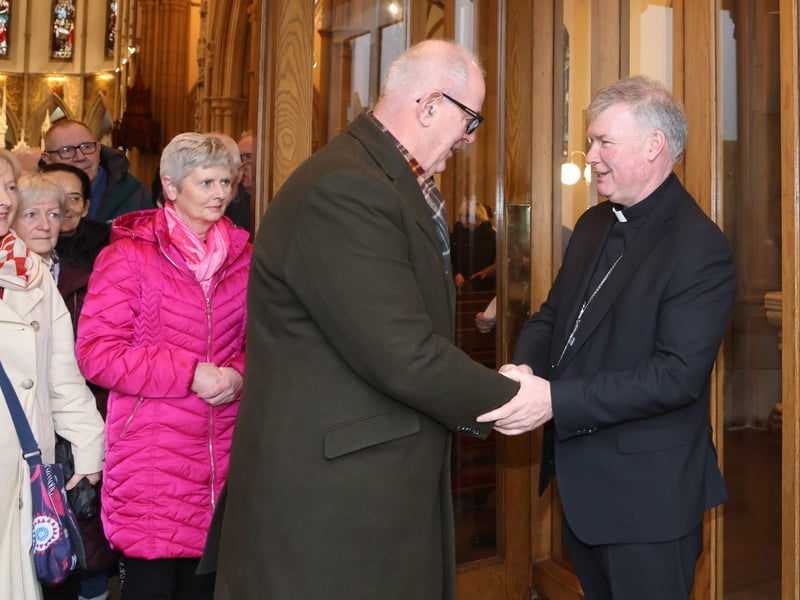 Bishop Niall Coll in congratulated follow the announcement of his appointment as Bishop of Raphoe. Photo Brian Mc Daid.  : .