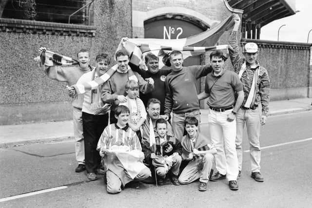 A group of fans outside the ground. Where you at the game?