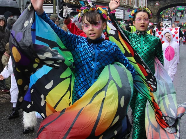 Colourful characters entertain the spectators at the St. Patrick’s Day Parade. (Photo - Deirdre Heaney, nwpresspics)