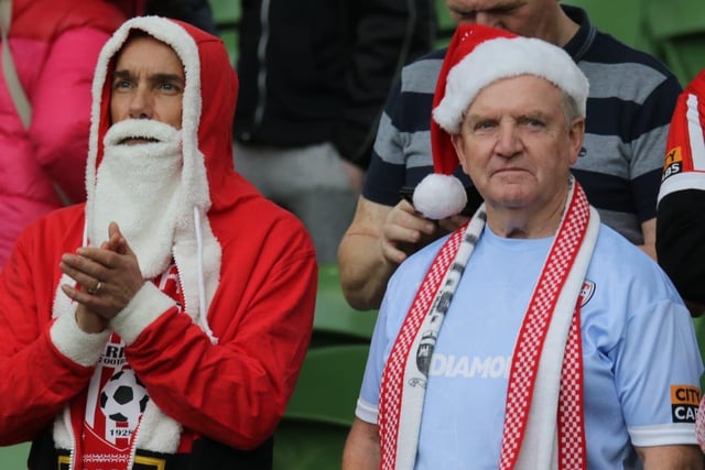 Santa and his friend look confident ahead of kick-off