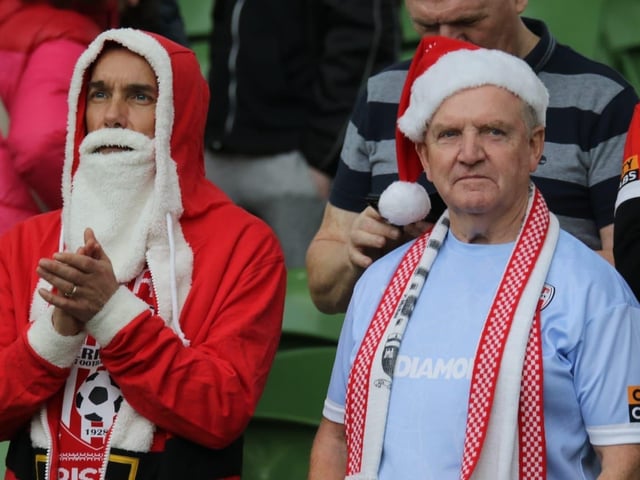 Santa and his friend look confident ahead of kick-off