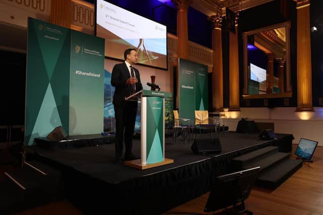 Taoiseach Leo Varadkar addressing the 3rd Shared Island Forum on Thursday.