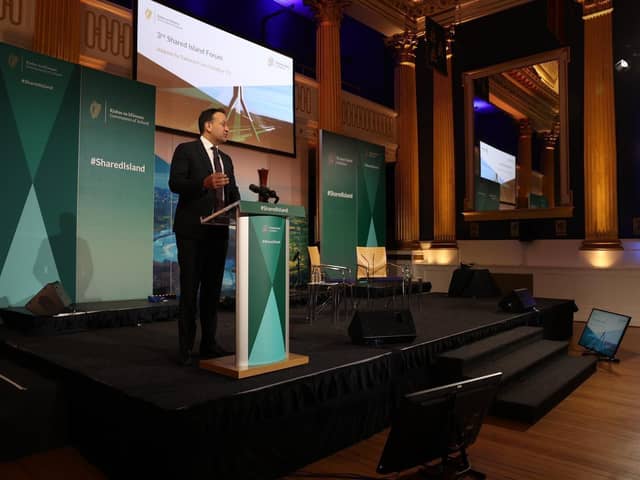 Taoiseach Leo Varadkar addressing the 3rd Shared Island Forum on Thursday.