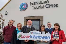 Niall McCaighan (second from right) with members and the team at GoVisit Inishowen.