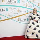 Irish actress Nicola Coughlan poses on the red carpet upon arrival at the BAFTA British Academy Film Awards at the Royal Festival Hall, Southbank Centre, in London, on February 19, 2023. (Photo by ISABEL INFANTES / AFP) (Photo by ISABEL INFANTES/AFP via Getty Images)