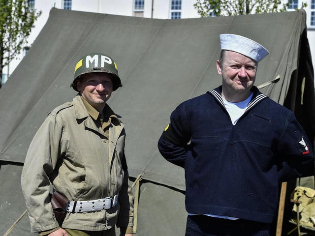 WWII military enthusiasts and collectors gathered in Ebrington square on Saturday to commemorate  BOA80 . Photo: George Sweeney