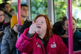 Pupils from Ardnashee School take part in Translink's Zero Heroes Roadshow, Derry.