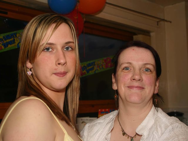 Caroline Moore celebrating her 18th Birthday with mum Bernie. 3585/dd : Parties in Derry in Spring 2006.