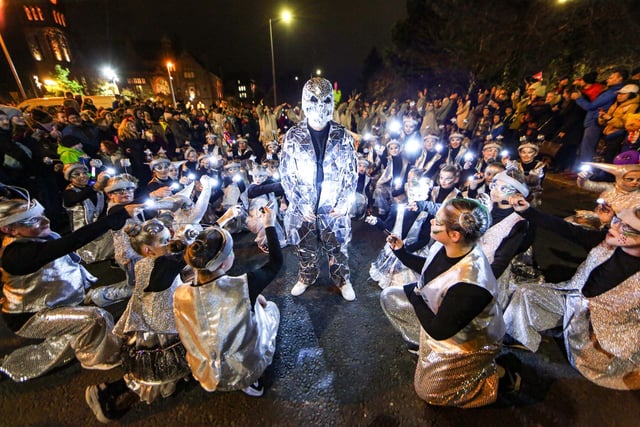 Derry Halloween Carnival Parade & Fireworks Display. Performers from City Dance. Credit © Lorcan Doherty