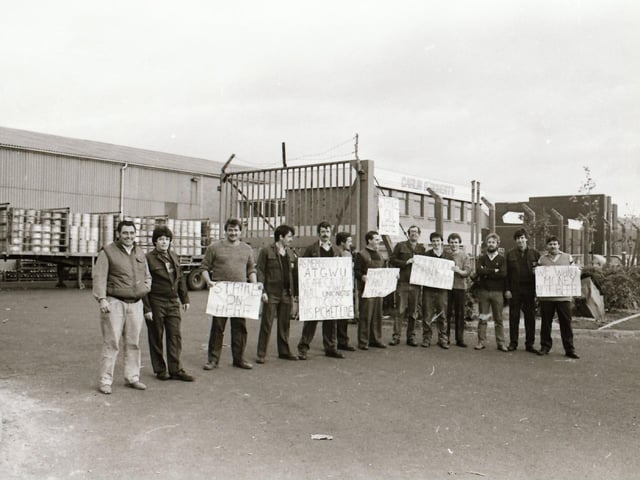 Striking Carlin - O'Doherty workers on the picket line.