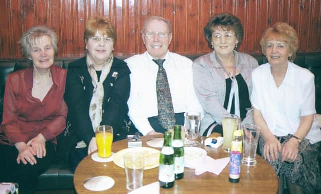 At the anniversary party were L/R:- Rose Forbes, Maura Bradley, Jim Kelly, Ethna Curran and Maureen Curran. 160103S2:2003 Party Pics