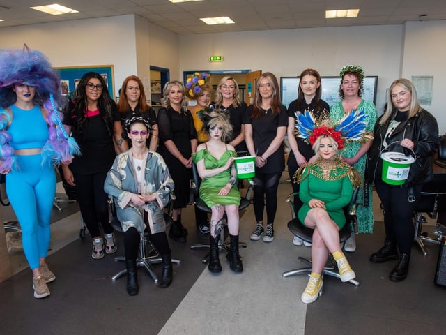 Level 3 part time Hairdressing students pictured at NWRC's Open Day at Strand Road campus with their lecturer Deborah McDaid. 