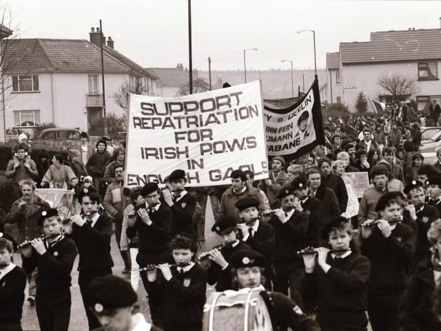 Bloody Sunday 14th anniversary commemorations in Derry in January 1986.