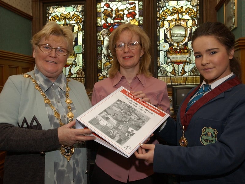 Mayor Kathleen McCloskey making a presentation back in 2003.