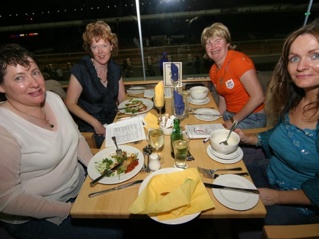Derry and Donegal people enjoying a night at Lifford races in October 2005.