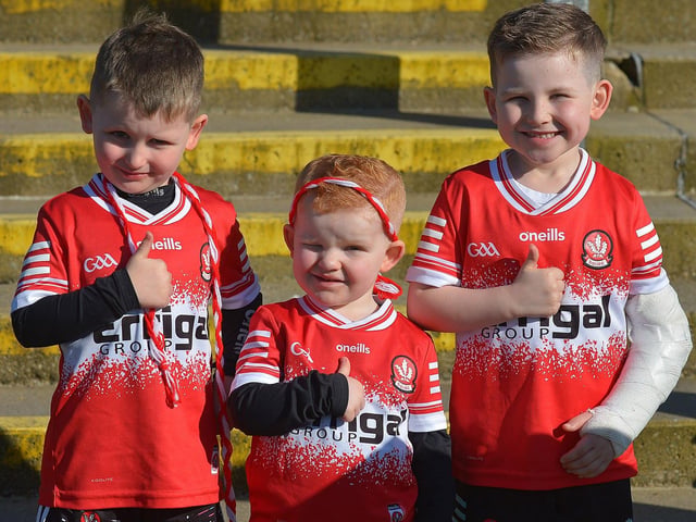 Derry fans at the game against Donegal. Photo: George Sweeney