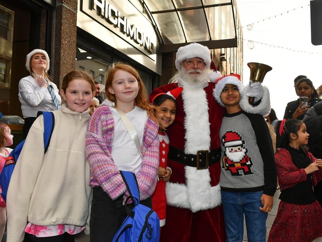 Santa arrives at the Richmond Shopping Centre on Saturday morning. Photo: George Sweeney