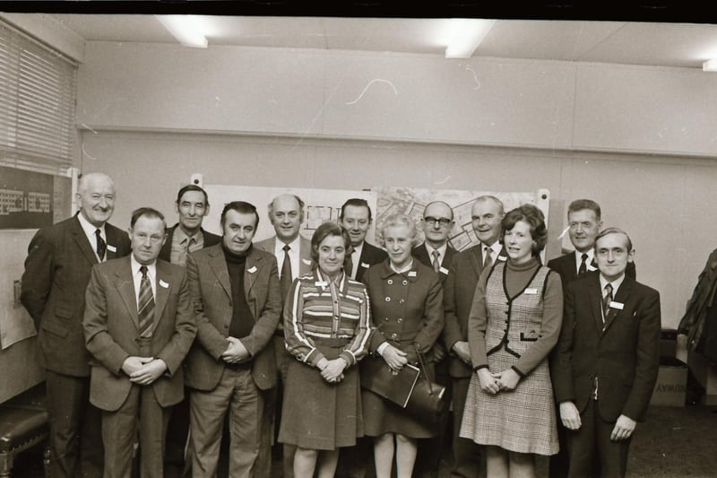 Representatives from Housing Executive, which was formed two years earlier in 1971, receiving local councillors in Derry.