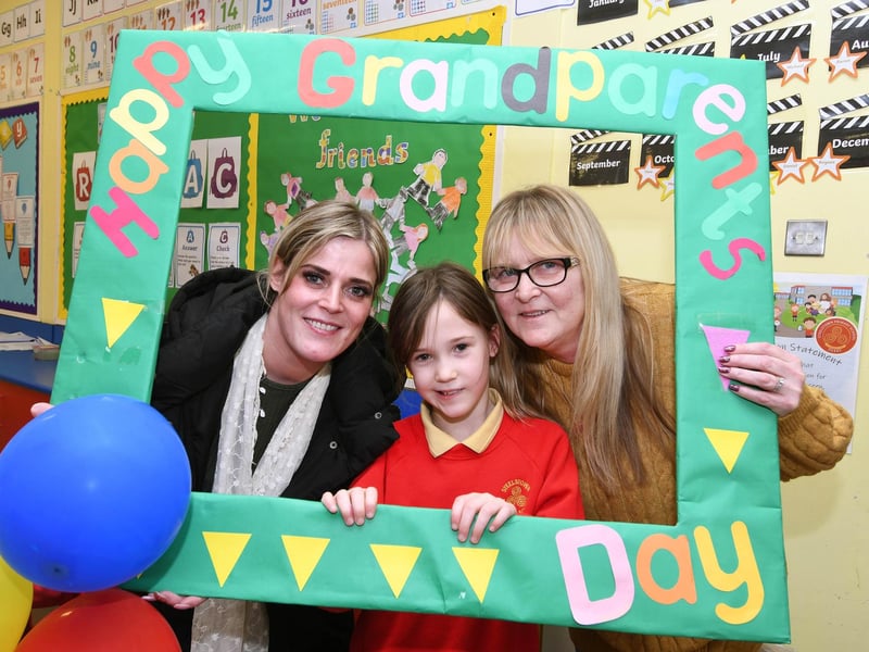 Ayveen gets a photo with mum and granny at 'Grandparents To School Day.'