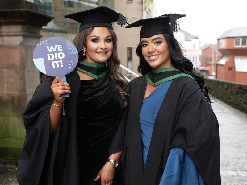 Nursing graduates Keeley Faulkner (Ballerin) and Rachel Glackin (Claudy).