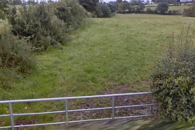 A view of the site from Ballougry Road as it formerly looked.