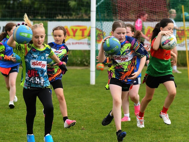 Children enjoy the activities at Doire Trasna Kellogs Cúl Camp. Photo: George Sweeney