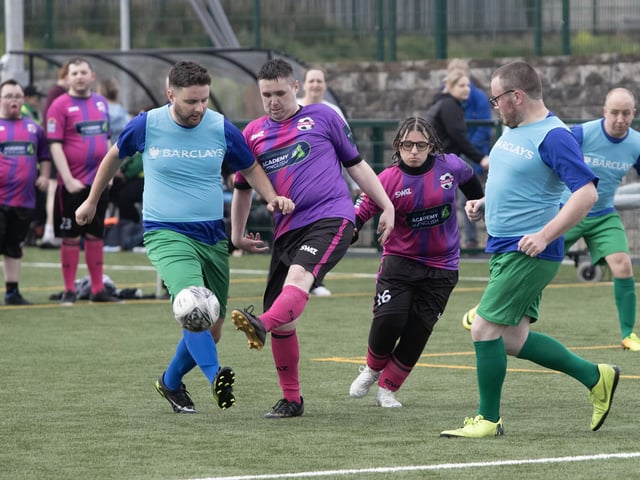 Action from the 'Peace Games' final between Tuned In and Destined.