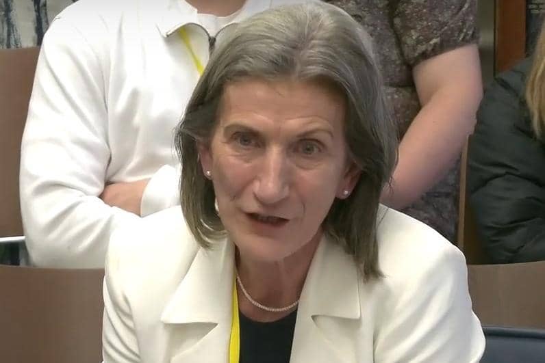Marie Lindsay addressing the Stormont Education Committee.