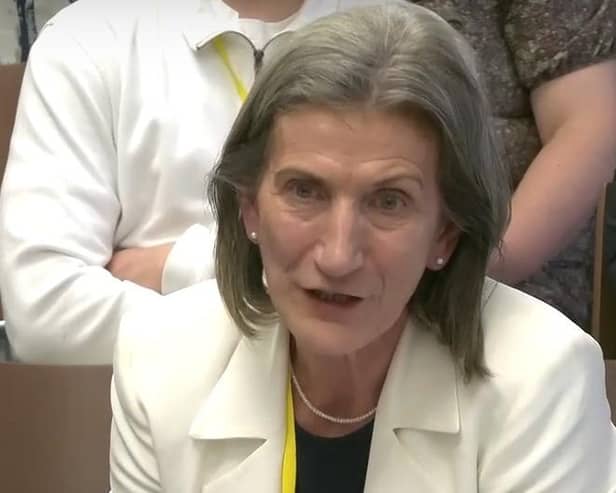Marie Lindsay addressing the Stormont Education Committee.