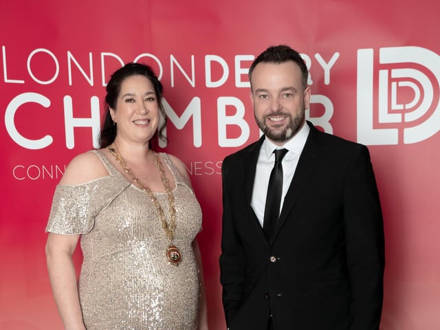 Chamber President Selina Horshi and SDLP Leader Colum Eastwood