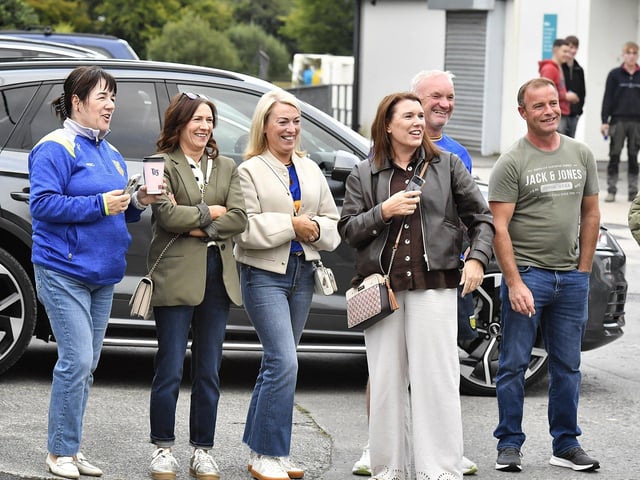 Spectators at the Muff Feile opening parade makes on Friday evening. Photo: George Sweeney