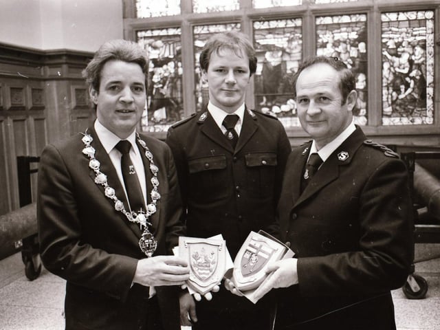 Salvation Army representatives with Mayor John Tierney in the Guildhall.
