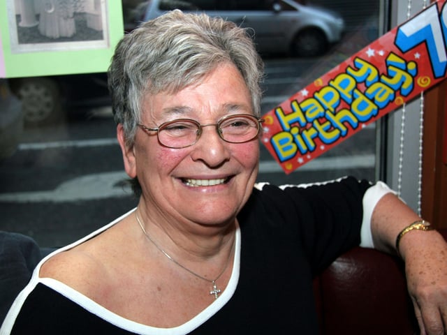 Avril Mitchell 70th birthday at Flamin' Jack's 0061JML : Parties and celebrations April 2006: Avril Mitchell.